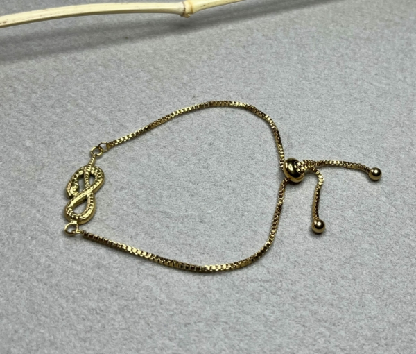 Bracelet serpent infini doré