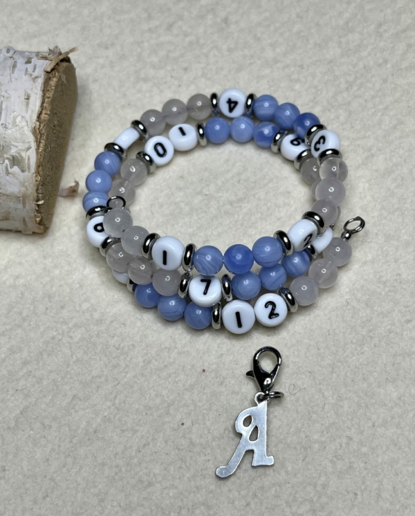 Bracelet d'allaitement ou de biberonnage bleu et rose