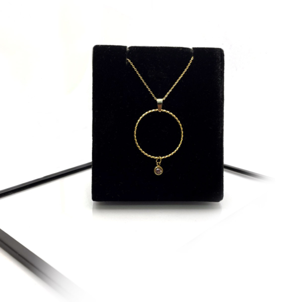 Collier anneau rose – Image 3