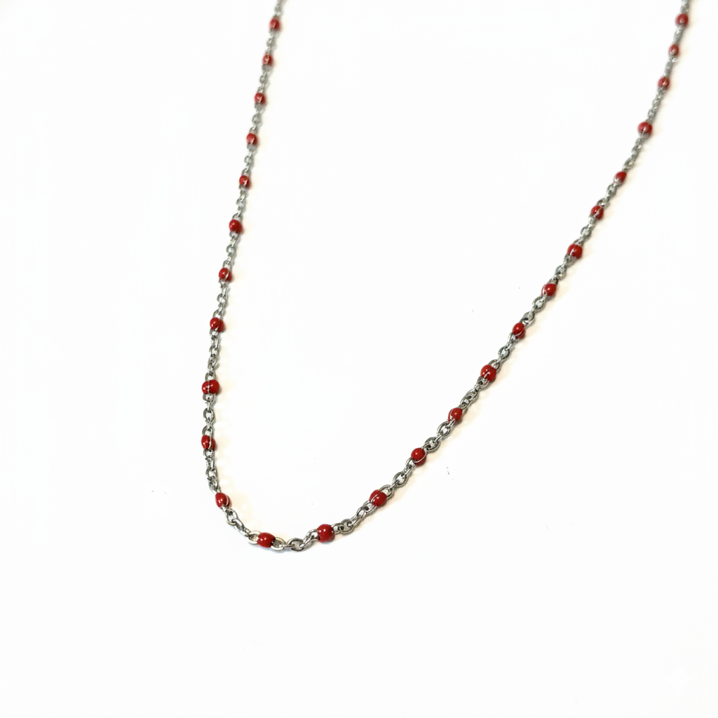 Chaîne émaillée rouge