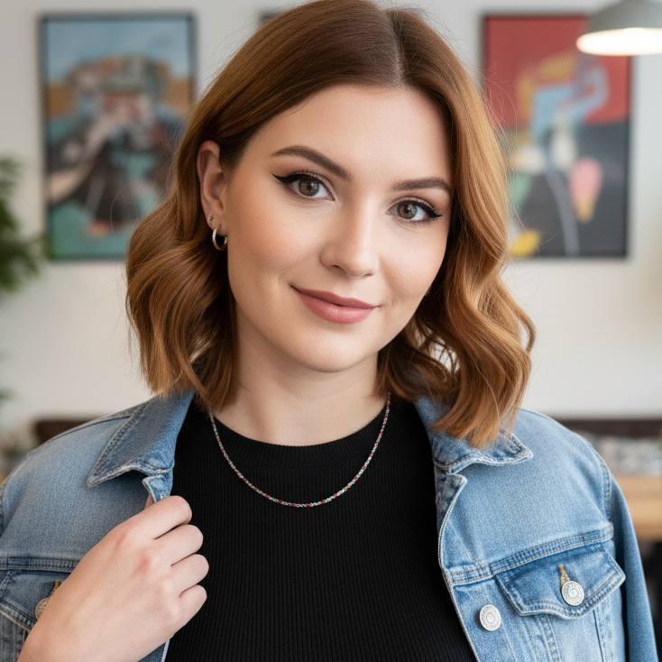 Chaîne émaillée rouge – Image 2