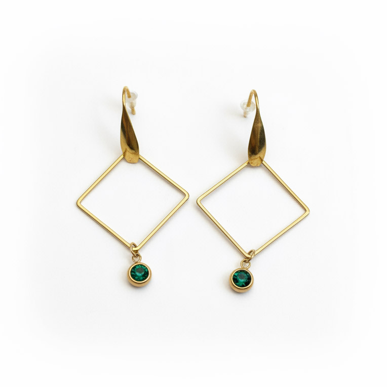 Boucles carrés vertes