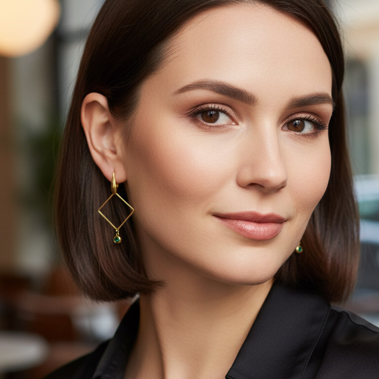 Boucles carrés vertes – Image 2